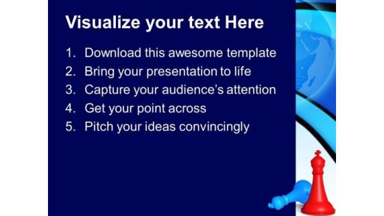 King Is Down Metaphor PowerPoint Templates And PowerPoint Themes 0712