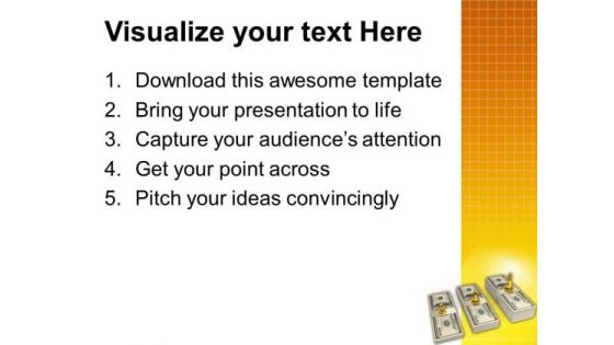 King Queen And Pawn Standing On Dollars Finance PowerPoint Templates And PowerPoint Themes 0912