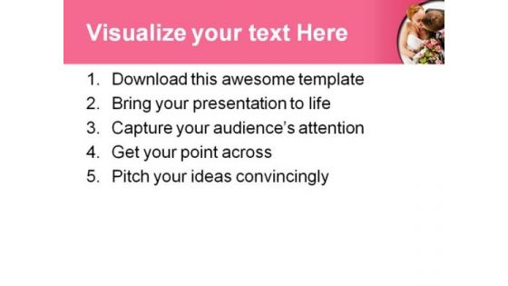 Kissing Couple Wedding PowerPoint Template 0610