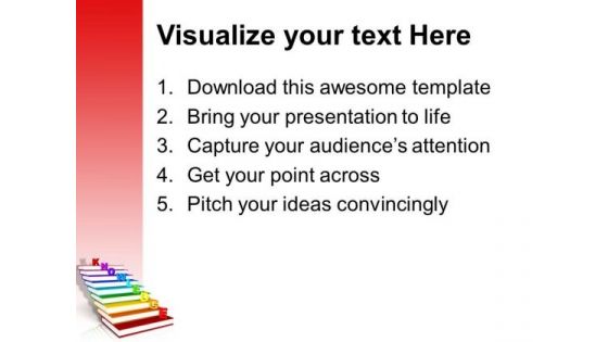 Knowledge On Colorful Books As Staircase Global PowerPoint Templates Ppt Backgrounds For Slides 1212