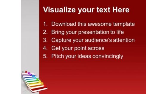 Knowledge On Colorful Books As Staircase Global PowerPoint Templates Ppt Backgrounds For Slides 1212