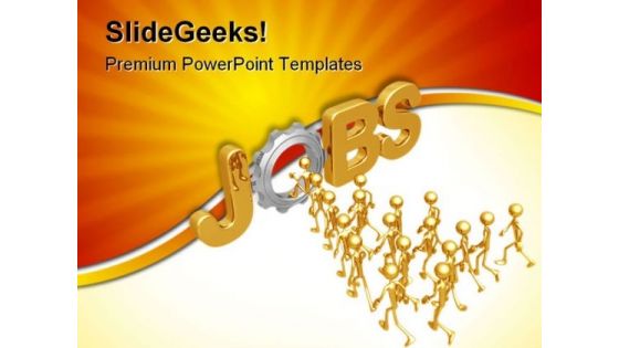 Labor Gear Jobs Leadership PowerPoint Themes And PowerPoint Slides 0711