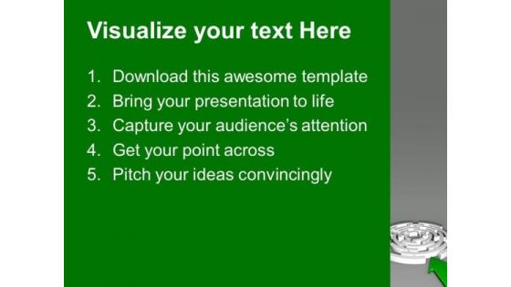 Labyrinth With Green Arrow Business Concept PowerPoint Templates Ppt Backgrounds For Slides 0313