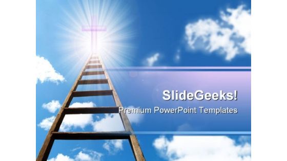 Ladder In Sky Religion PowerPoint Template 0610