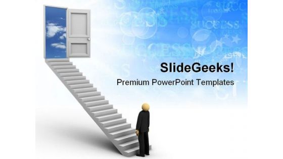 Ladder Of Success Leadership PowerPoint Templates And PowerPoint Backgrounds 0711