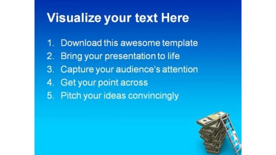 Ladder On Money Finance PowerPoint Themes And PowerPoint Slides 0211