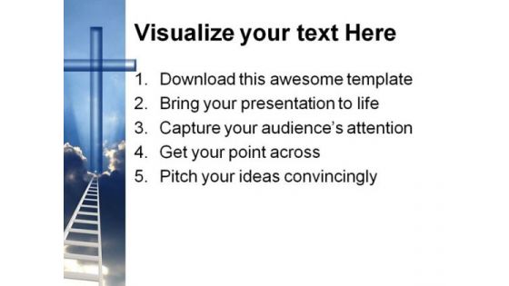 Ladder To God Religion PowerPoint Template 0610
