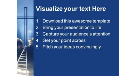 Ladder To God Religion PowerPoint Template 0610