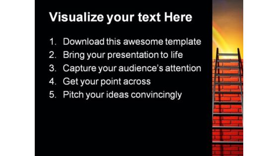 Ladder To Sky01 Success PowerPoint Templates And PowerPoint Backgrounds 0711