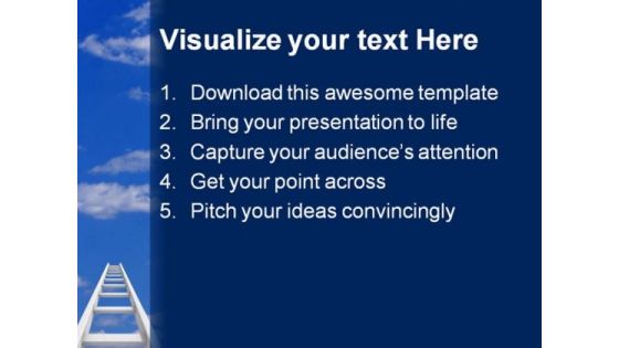 Ladder To Sky Future PowerPoint Background And Template 1210