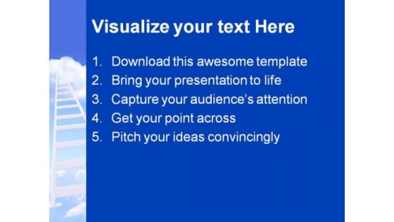 Ladder To Sky Success PowerPoint Themes And PowerPoint Slides 0711