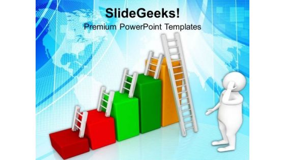 Ladders And Bar Graph PowerPoint Templates Ppt Backgrounds For Slides 0713