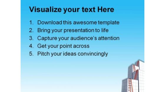 Ladders To Success Business PowerPoint Themes And PowerPoint Slides 0611