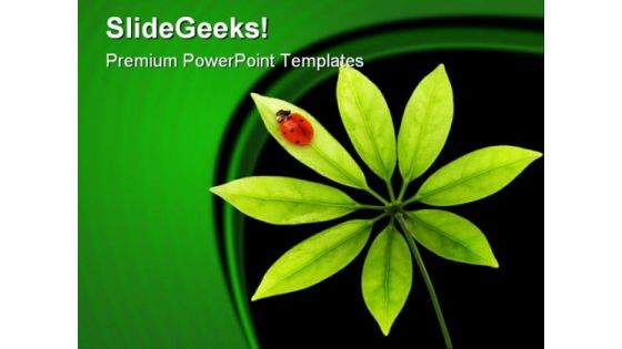 Lady Bug Nature PowerPoint Template 0910