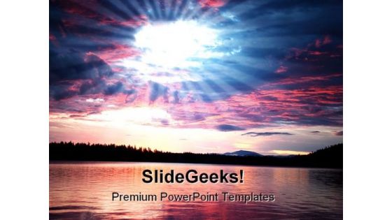 Lake Sunrise Nature PowerPoint Templates And PowerPoint Backgrounds 0311