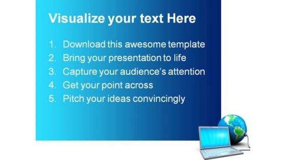Laptop And Earth Globe PowerPoint Templates And PowerPoint Backgrounds 0411