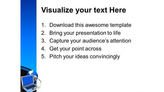 Laptop And Earth Globe PowerPoint Templates And PowerPoint Themes 0612