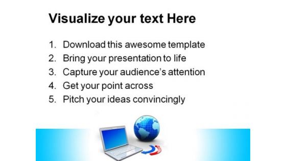 Laptop And Global Internet PowerPoint Templates And PowerPoint Backgrounds 0111