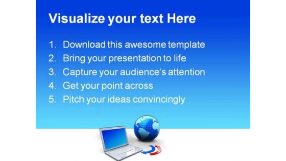 Laptop And Global Internet PowerPoint Templates And PowerPoint Backgrounds 0111