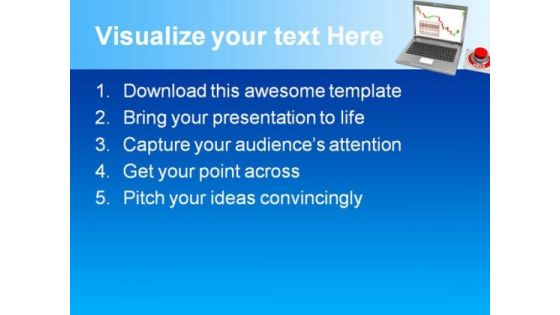 Laptop And Help Button Security PowerPoint Themes And PowerPoint Slides 0711