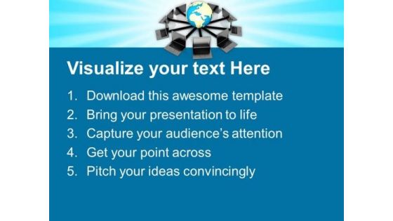 Laptop Connected To World Wide Web PowerPoint Templates Ppt Backgrounds For Slides 0713