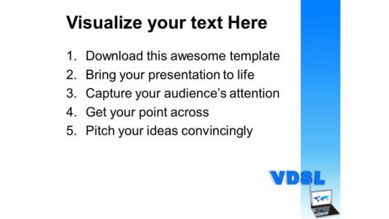 Laptop Connected With Vdsl PowerPoint Templates Ppt Backgrounds For Slides 0213