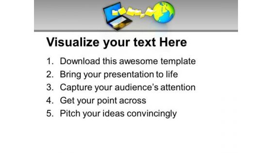 Laptop Downloading Files To Internet PowerPoint Templates Ppt Backgrounds For Slides 1212