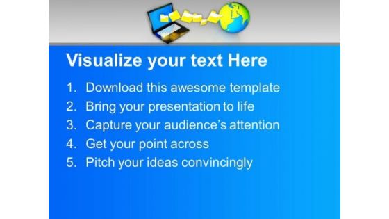 Laptop Downloading Files To Internet PowerPoint Templates Ppt Backgrounds For Slides 1212