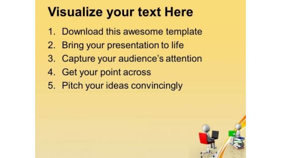 Laptop Has Replaced Books Technology Theme PowerPoint Templates Ppt Backgrounds For Slides 0413