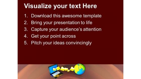 Laptop Uploading Downloading Files To Internet PowerPoint Templates Ppt Backgrounds For Slides 1212