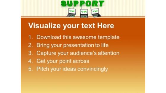 Laptop Wired To Support Metaphor PowerPoint Templates And PowerPoint Themes 0812