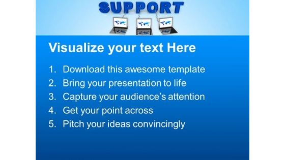 Laptop Wired To Support PowerPoint Templates Ppt Backgrounds For Slides 0213