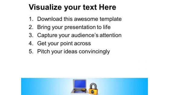 Laptop With Key And Lock Security PowerPoint Templates Ppt Backgrounds For Slides 0213