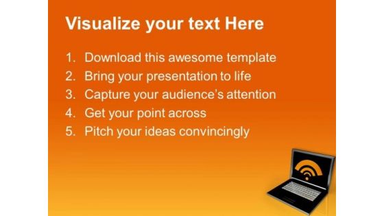 Laptop With Wifi Internet PowerPoint Templates And PowerPoint Themes 0812