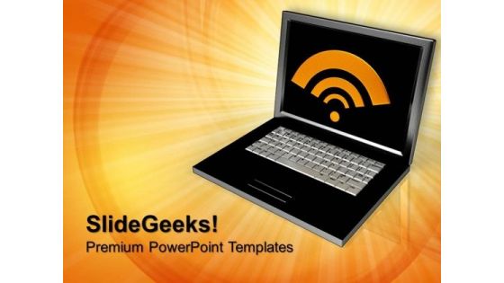 Laptop With Wifi Internet PowerPoint Templates And PowerPoint Themes 0812
