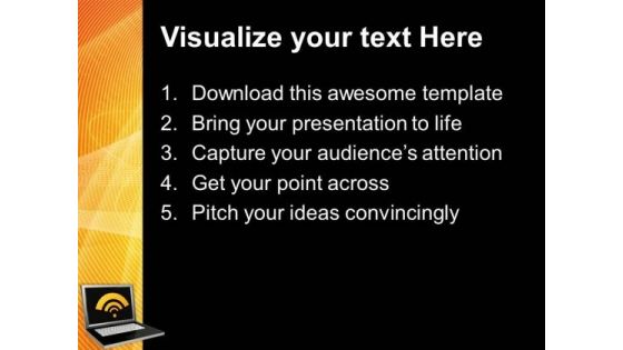 Laptop With Wifi Wireless Communication PowerPoint Templates Ppt Backgrounds For Slides 0213