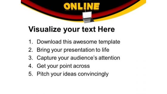 Laptop With Word Online Internet PowerPoint Templates And PowerPoint Themes 0712