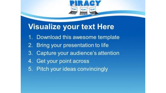 Laptop With Word Piracy Computer PowerPoint Templates And PowerPoint Themes 0812