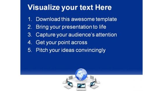 Laptops Around The World Communication PowerPoint Themes And PowerPoint Slides 0311
