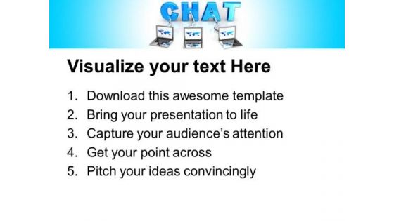 Laptops Connected To Chat Internet PowerPoint Templates And PowerPoint Themes 0712