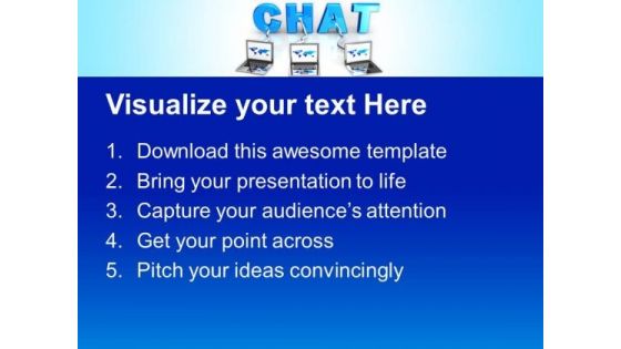 Laptops Connected To Chat Internet PowerPoint Templates And PowerPoint Themes 0712