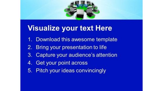 Laptops Connected With World Wide Web PowerPoint Templates Ppt Backgrounds For Slides 0713