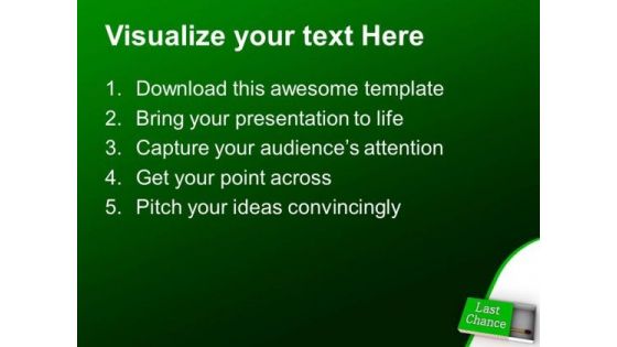 Last Chance Matchstick Finance Box PowerPoint Templates Ppt Backgrounds For Slides 0313