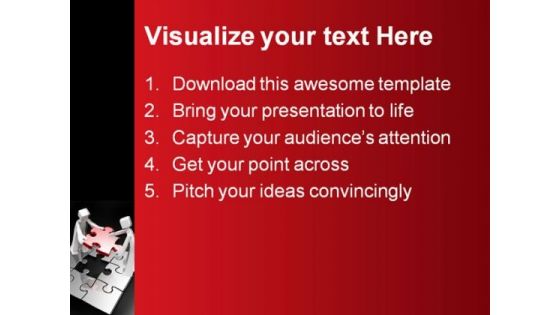 Last Puzzle Teamwork Business PowerPoint Background And Template 1210