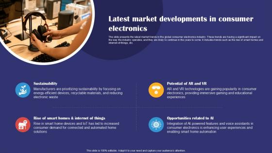 Latest Market Developments In Consumer Electronics Smartphones Industry Report PPT PowerPoint IR SS V