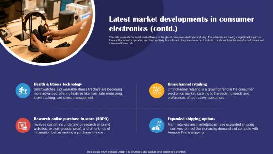 Latest Market Developments In Consumer Electronics Smartphones Industry Report PPT PowerPoint IR SS V
