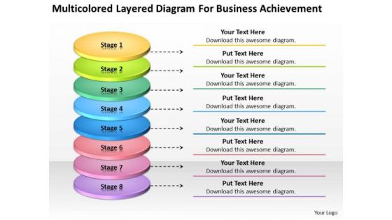 Layered Diagram For Business Achievement Online Plans PowerPoint Slides