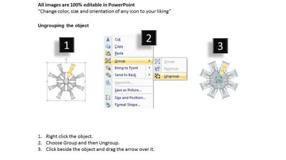 Layout With Converging Arrows Pointing To Center Cycle Flow Network PowerPoint Templates