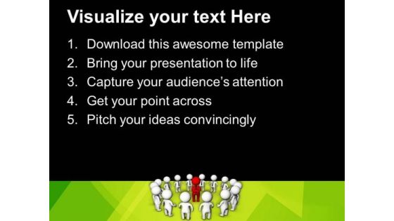 Leader Conducting Business Meeting PowerPoint Templates Ppt Backgrounds For Slides 0713