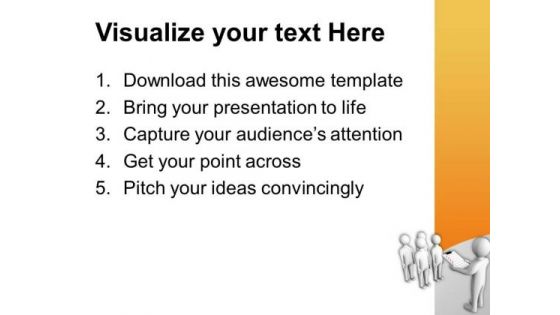 Leader Giving Instructions To His Team PowerPoint Templates Ppt Backgrounds For Slides 0713